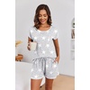 Ekouaer Womens Pajama Sets 2 Piece Soft Short Sleeve Top and Shorts Sleepwear Round Neck Pjs Lounge Set with Pockets(Light Grey Stars)