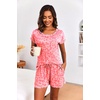 Ekouaer Womens Pajama Sets 2 Piece Soft Short Sleeve Top and Shorts Sleepwear Round Neck Pjs Lounge Set with Pockets(Light Pink Leopard)