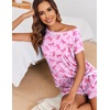 Ekouaer Womens Pajama Sets 2 Piece Soft Short Sleeve Top and Shorts Sleepwear Round Neck Pjs Lounge Set with Pockets(Pink Bow Print)