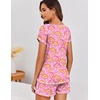 Ekouaer Womens Pajama Sets 2 Piece Soft Short Sleeve Top and Shorts Sleepwear Round Neck Pjs Lounge Set with Pockets(Pink Cashew Flower)