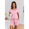 Ekouaer Womens Pajama Sets 2 Piece Soft Short Sleeve Top and Shorts Sleepwear Round Neck Pjs Lounge Set with Pockets(Pink Dots)