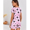 Ekouaer Womens Pajama Sets 2 Piece Soft Short Sleeve Top and Shorts Sleepwear Round Neck Pjs Lounge Set with Pockets(Pink Hearts Apple)