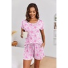 Ekouaer Womens Pajama Sets 2 Piece Soft Short Sleeve Top and Shorts Sleepwear Round Neck Pjs Lounge Set with Pockets(Pink Stars)