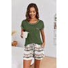 Ekouaer Womens Pajama Sets 2 Piece Soft Short Sleeve Top and Shorts Sleepwear Round Neck Pjs Lounge Set with Pockets(Tie Dye Green)