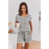 Ekouaer Womens Pajama Sets 2 Piece Soft Short Sleeve Top and Shorts Sleepwear Round Neck Pjs Lounge Set with Pockets(White Leopard)