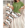 Ekouaer Womens Pajamas Sets 2 Piece Short Sleeve Lounge Set Printed Loose Pants Round Neck Pj Sets Loungewear(Ombre Green)