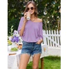 Ekouaer Women’s Sleepshirt Deep V Neck Nightgown Batwing Nightshirt Oversized Sleepwear(Light Purple)