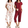 2 Pack-pink Flowers/Wine Red