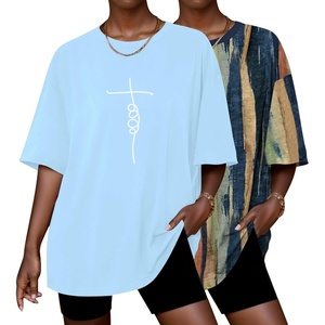 Ekouaer 2 Pack Womens Tops Short Sleeve Oversized T Shirts Summer Spring Tops 2025 Basic Casual Tee Top S-XXL(Tie Dye/Blue)