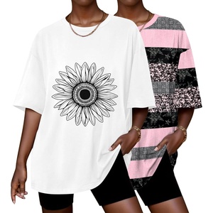 Ekouaer 2 Pack Womens Tops Short Sleeve Oversized T Shirts Summer Spring Tops 2025 Basic Casual Tee Top S-XXL(White/Pink Striped)