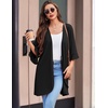 Ekouaer Robes for Women Lightweight Waffle Knit Short Bath Robe Knee Length Ruffle Ladies Loungewear(Black)