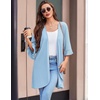 Ekouaer Robes for Women Lightweight Waffle Knit Short Bath Robe Knee Length Ruffle Ladies Loungewear(Light Blue)