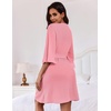 Ekouaer Robes for Women Lightweight Waffle Knit Short Bath Robe Knee Length Ruffle Ladies Loungewear(Misty Rose)