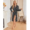 Ekouaer Womens Robe Long Knit Kimono Bathrobe Lightweight Sleepwear Soft Ladies Loungewear with Pockets, S-XXL(Black Stars Moon)