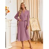 Ekouaer Womens Robes Long Ribbed Knit Bathrobe Kimono Robe Lightweight Soft Sleepwear Casual Ladies Loungewear with Pockets(Dusty Rose)