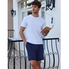 Ekouaer Men’s Pajama Shorts Soft Comfy Sleep Bottoms 2 Pack Casual Lounge Sleepwear Pants with Pockets(Papa Bear+navy Blue)