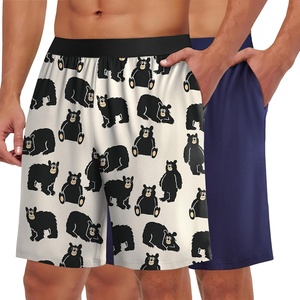 Ekouaer Men’s Pajama Shorts Soft Comfy Sleep Bottoms 2 Pack Casual Lounge Sleepwear Pants with Pockets(Papa Bear+navy Blue)