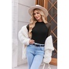 Ekouaer Lace Long Sleeve Tops for Women Mock Turtleneck Mesh Shirts Sexy See Through Mesh Undershirts Fashion Going Out Tees(Black)