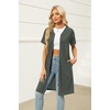 Ekouaer Women Zipper Robes Waffle Short Bathrobe Lightweight House Coat with Pockets Soft Nightgown S-3XL(A-army Green)