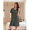 Ekouaer Women Zipper Robes Waffle Short Bathrobe Lightweight House Coat with Pockets Soft Nightgown S-3XL(A-army Green)
