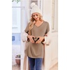 Ekouaer Womens 3 Pack Maternity Shirts Long Sleeve V Neck with Split Side Pregnancy Tops Casual Basic Clothes S-2XL(Black/Brown/Khaki)