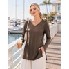 Ekouaer Womens 3 Pack Maternity Shirts Long Sleeve V Neck with Split Side Pregnancy Tops Casual Basic Clothes S-2XL(Black/Brown/Khaki)