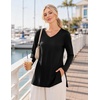 Ekouaer Womens 3 Pack Maternity Shirts Long Sleeve V Neck with Split Side Pregnancy Tops Casual Basic Clothes S-2XL(Black/Dark Red/Navy Blue)