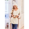 Ekouaer Womens 3 Pack Maternity Shirts Long Sleeve V Neck with Split Side Pregnancy Tops Casual Basic Clothes S-2XL(Black/Khaki/Beige)