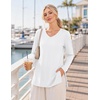 Ekouaer Womens 3 Pack Maternity Shirts Long Sleeve V Neck with Split Side Pregnancy Tops Casual Basic Clothes S-2XL(Black/White/Khaki)