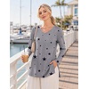 Ekouaer Womens 3 Pack Maternity Shirts Long Sleeve V Neck with Split Side Pregnancy Tops Casual Basic Clothes S-2XL(Black/White/Star Print)