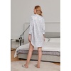 Ekouaer Women’s Nightgown V Neck Striped Button Down Sleepwear 3/4 Sleeves Nightshirts Soft Button Sleep Dress S-XXL(Pink Star)