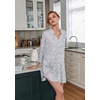Ekouaer Women’s Nightgown V Neck Striped Button Down Sleepwear 3/4 Sleeves Nightshirts Soft Button Sleep Dress S-XXL(Pink Star)