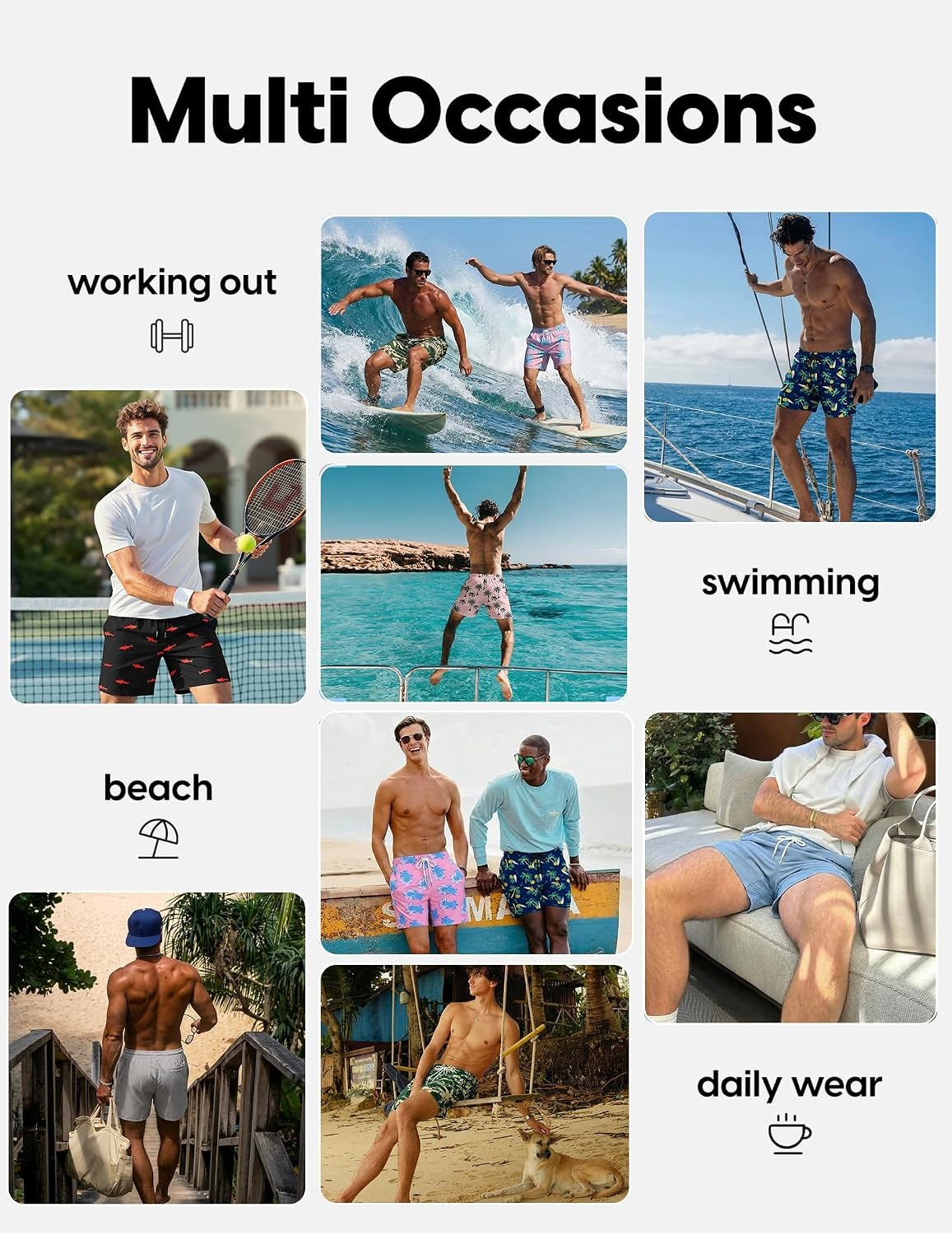 image:imageEkouaer Mens Swim Trunks 7 Inch Quick Dry Breathable Board Shorts Beach Bathing Suit Lightweight Swimsuit SwimwearAmerican Flagvintage Blue