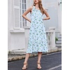 Ekouaer 2 Pack Nightgowns for Women Sleeveless Long Night Gowns Victorian Nightdress with Pockets Soft Ladies Gown(Floral Pink/Floral Blue)