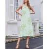 Ekouaer 2 Pack Nightgowns for Women Sleeveless Long Night Gowns Victorian Nightdress with Pockets Soft Ladies Gown(Floral Purple/Floral Green)