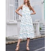 Ekouaer 2 Pack Nightgowns for Women Sleeveless Long Night Gowns Victorian Nightdress with Pockets Soft Ladies Gown(Floral Purple/Leaf Blue)