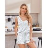 Ekouaer 2 Pack Pajamas for Women Set Tank Top and Shorts Pjs Soft Sleeveless Sleepwear Summer Loungewear,S-XXL(Blue Fowers/Pink Cherries)