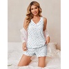 Ekouaer 2 Pack Pajamas for Women Set Tank Top and Shorts Pjs Soft Sleeveless Sleepwear Summer Loungewear,S-XXL(Blue Fowers/Pink Cherries)