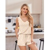 Ekouaer 2 Pack Pajamas for Women Set Tank Top and Shorts Pjs Soft Sleeveless Sleepwear Summer Loungewear,S-XXL(Yellow Flowers/Blue Cherries)