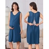 Ekouaer Labor and Delivery Gown and Robe Set for Hospital Nursing Nightgown | Open Back Maternity Nursing Dress Breastfeeding Postpartum Clothes(Blue)
