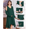 Ekouaer Labor and Delivery Gown and Robe Set for Hospital Nursing Nightgown | Open Back Maternity Nursing Dress Breastfeeding Postpartum Clothes(Green)