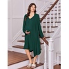 Ekouaer Labor and Delivery Gown and Robe Set for Hospital Nursing Nightgown | Open Back Maternity Nursing Dress Breastfeeding Postpartum Clothes(Green)