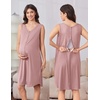 Ekouaer Labor and Delivery Gown and Robe Set for Hospital Nursing Nightgown | Open Back Maternity Nursing Dress Breastfeeding Postpartum Clothes(Mauve)