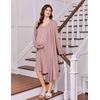 Ekouaer Labor and Delivery Gown and Robe Set for Hospital Nursing Nightgown | Open Back Maternity Nursing Dress Breastfeeding Postpartum Clothes(Mauve)