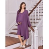 Ekouaer Labor and Delivery Gown and Robe Set for Hospital Nursing Nightgown | Open Back Maternity Nursing Dress Breastfeeding Postpartum Clothes(Purple Red)