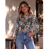 Ekouaer Lace Long Sleeve Tops for Women Mock Turtleneck Mesh Shirts Sexy See Through Mesh Undershirts Fashion Going Out Tees(Flroal Printed)