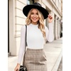 Ekouaer Lace Long Sleeve Tops for Women Mock Turtleneck Mesh Shirts Sexy See Through Mesh Undershirts Fashion Going Out Tees(Whtie)