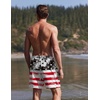 Ekouaer Mens Swim Trunks 7 Inch Quick Dry Breathable Board Shorts Beach Bathing Suit Lightweight Swimsuit Swimwear(American Flag(leaf Black Red))