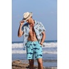 Ekouaer Mens Swim Trunks 7 Inch Quick Dry Breathable Board Shorts Beach Bathing Suit Lightweight Swimsuit Swimwear(Green Shark)