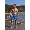 Ekouaer Mens Swim Trunks 7 Inch Quick Dry Breathable Board Shorts Beach Bathing Suit Lightweight Swimsuit Swimwear(Light Blue-island Scenery)